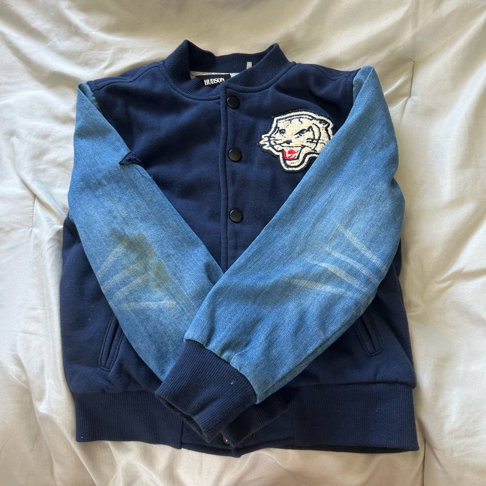 Hudson Navy and Light Blue Jacket with Tiger Emblem